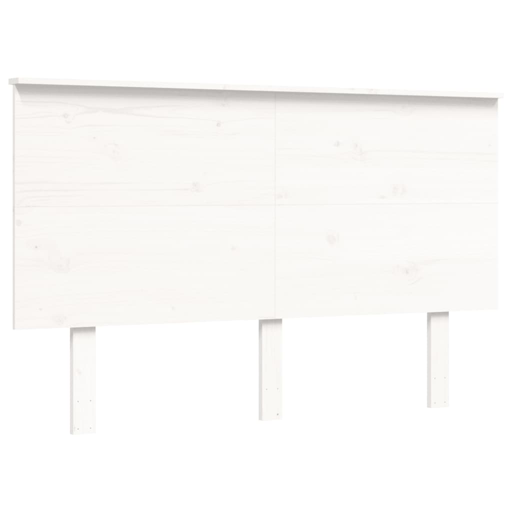 vidaXL Estructura de cama con cabecero madera maciza blanco 140x190 cm