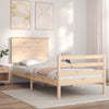 vidaXL Estructura de cama con cabecero madera maciza 90x200 cm