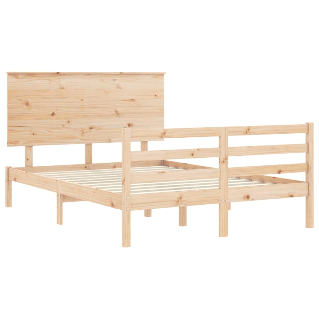 vidaXL Estructura de cama con cabecero madera maciza 120x200 cm