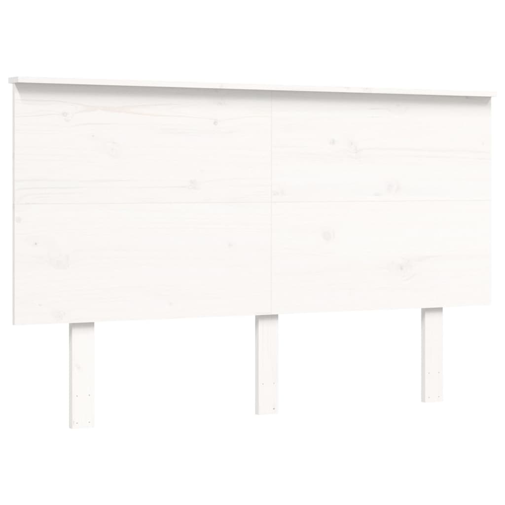 vidaXL Estructura de cama con cabecero madera maciza blanco 120x200 cm