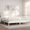 vidaXL Estructura de cama con cabecero madera maciza blanco 200x200 cm