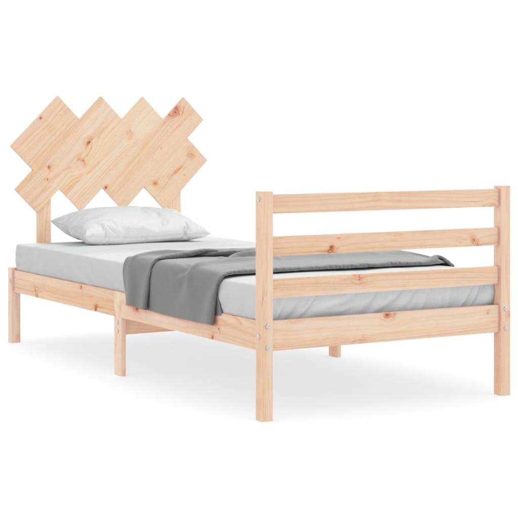 vidaXL Estructura de cama con cabecero madera maciza