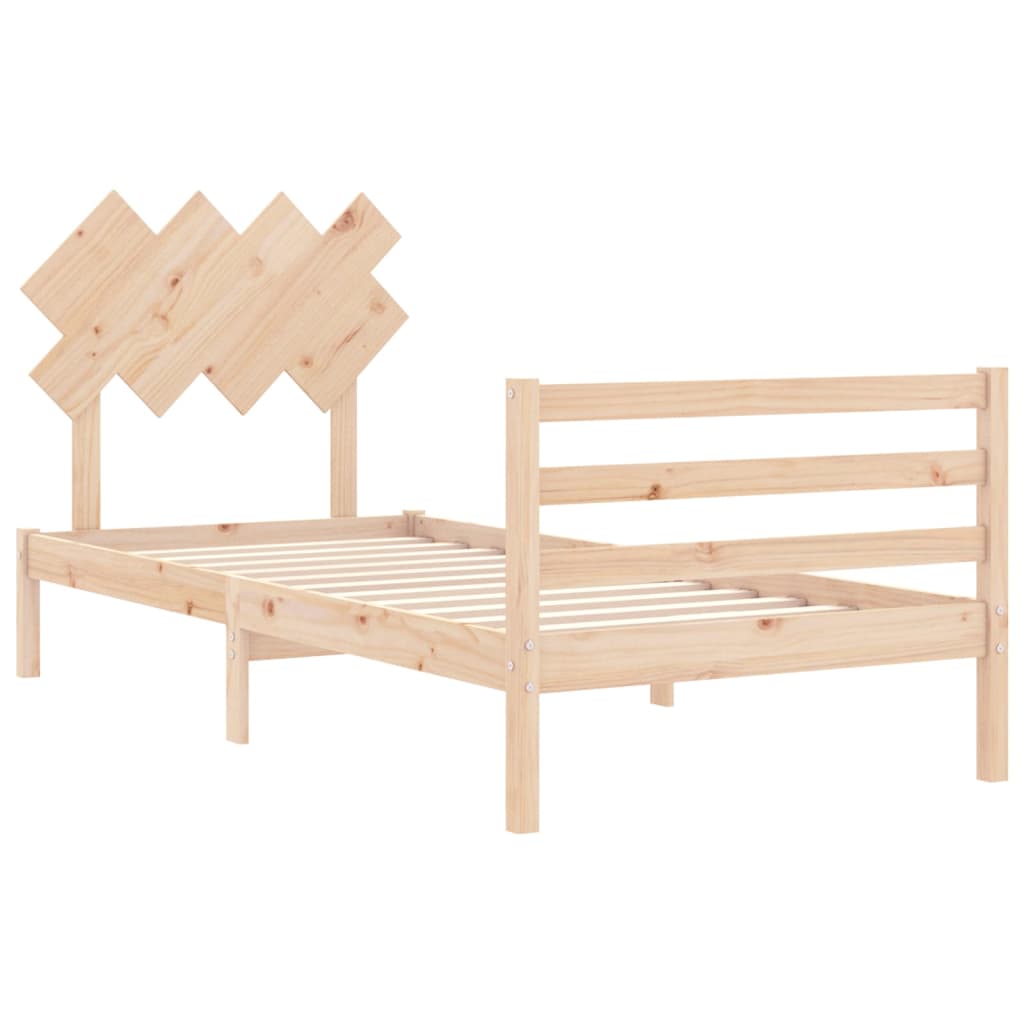 vidaXL Estructura de cama con cabecero madera maciza