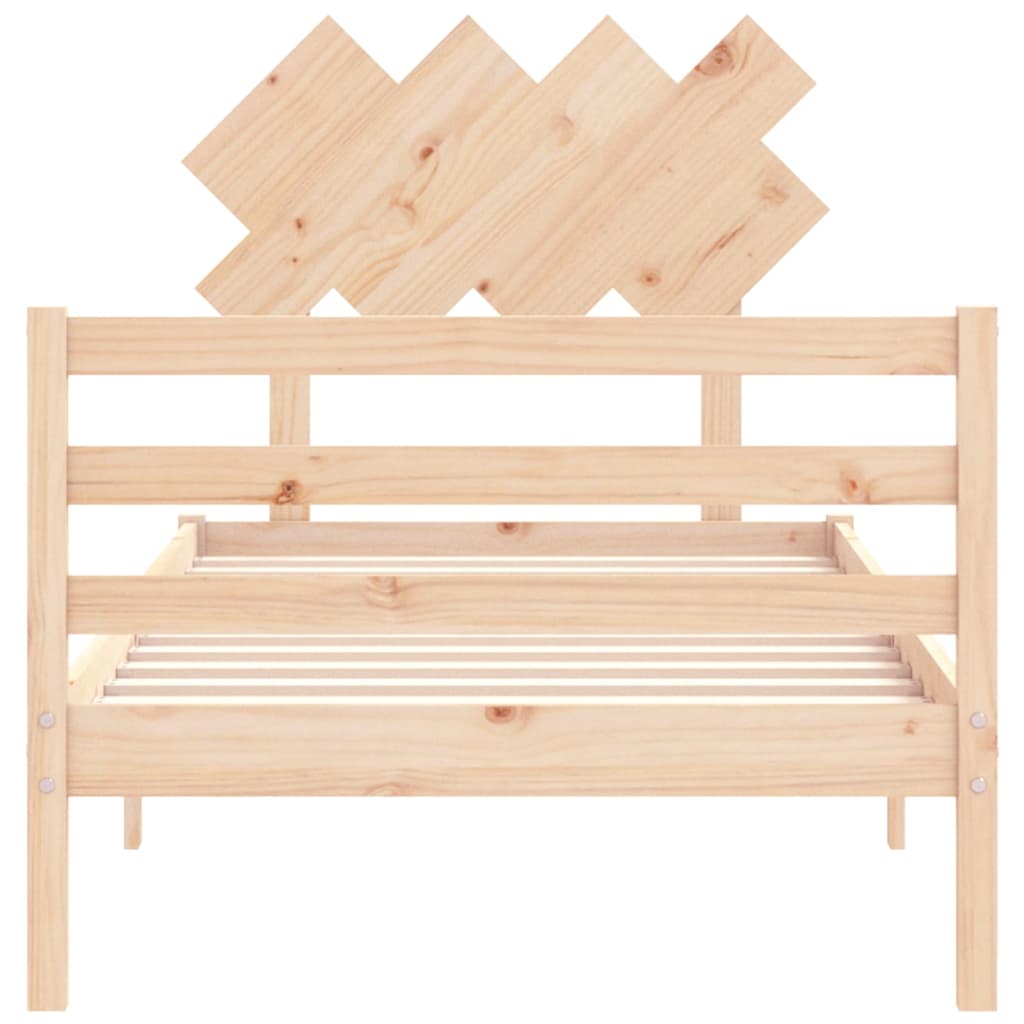 vidaXL Estructura de cama con cabecero madera maciza