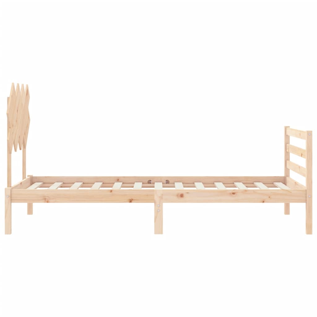 vidaXL Estructura de cama con cabecero madera maciza