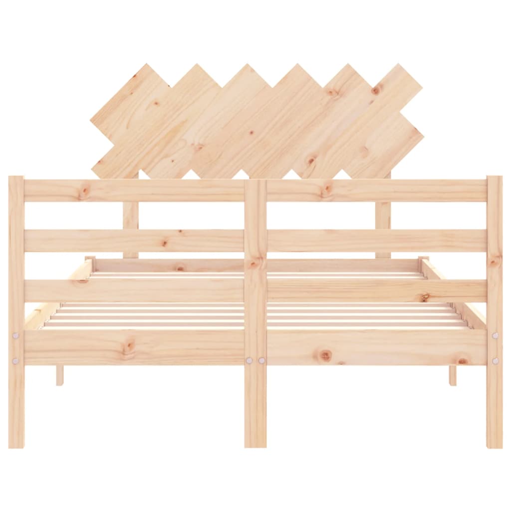 vidaXL Estructura de cama de matrimonio con cabecero madera maciza