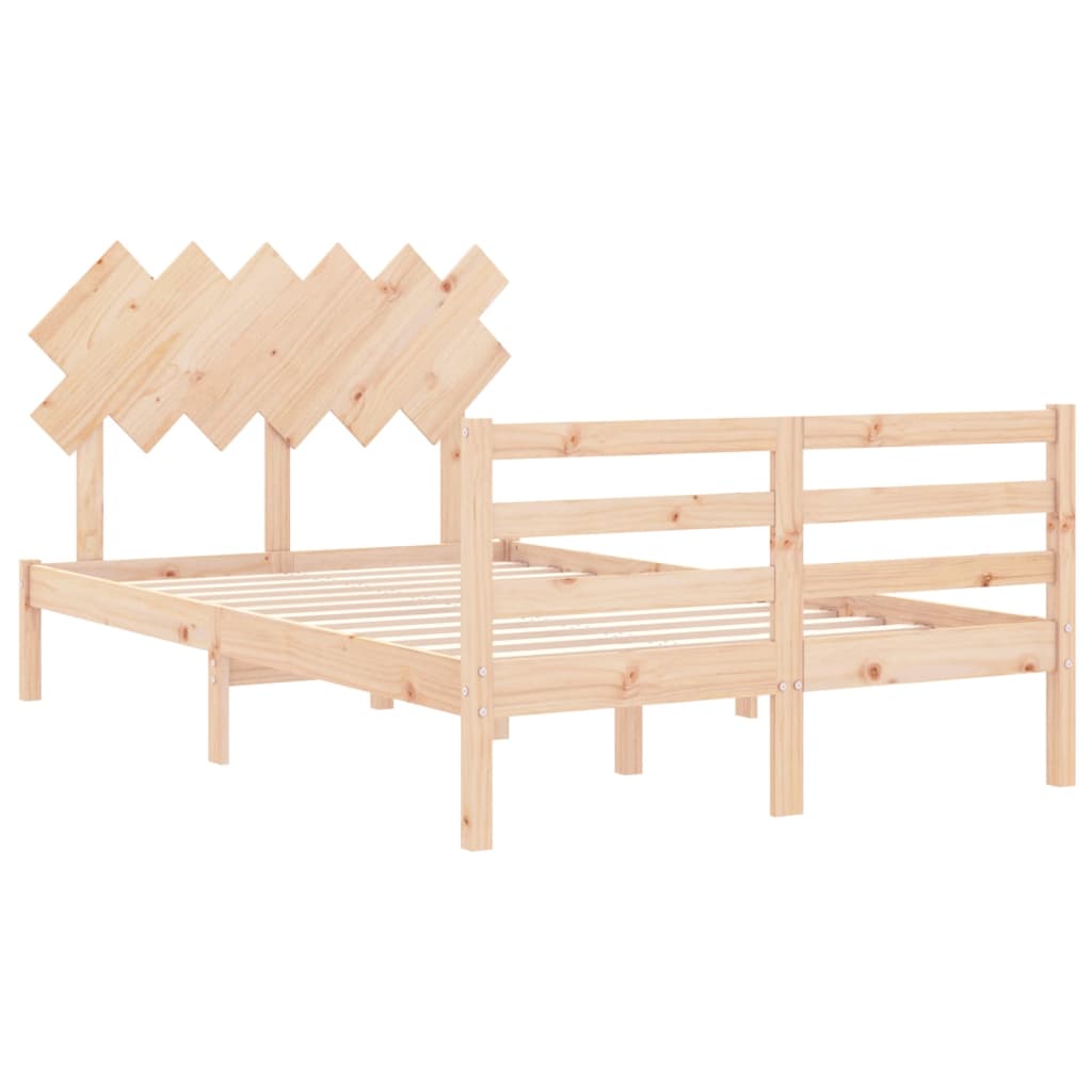 vidaXL Estructura de cama de matrimonio con cabecero madera maciza