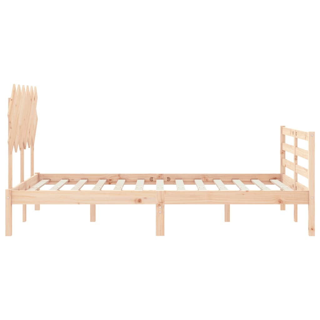 vidaXL Estructura de cama de matrimonio con cabecero madera maciza