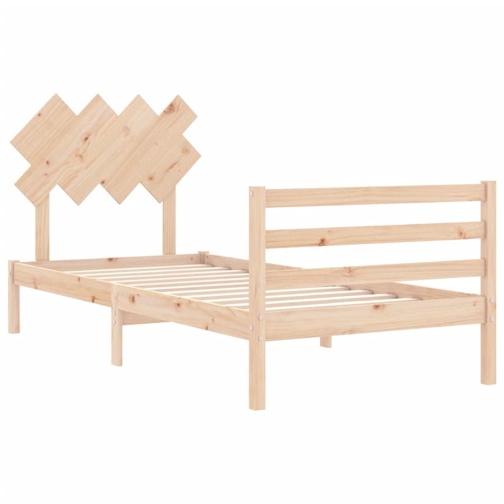 vidaXL Estructura de cama con cabecero madera maciza 90x200 cm