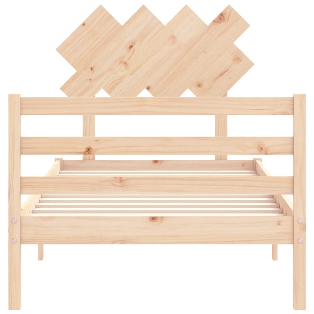 vidaXL Estructura de cama con cabecero madera maciza 90x200 cm