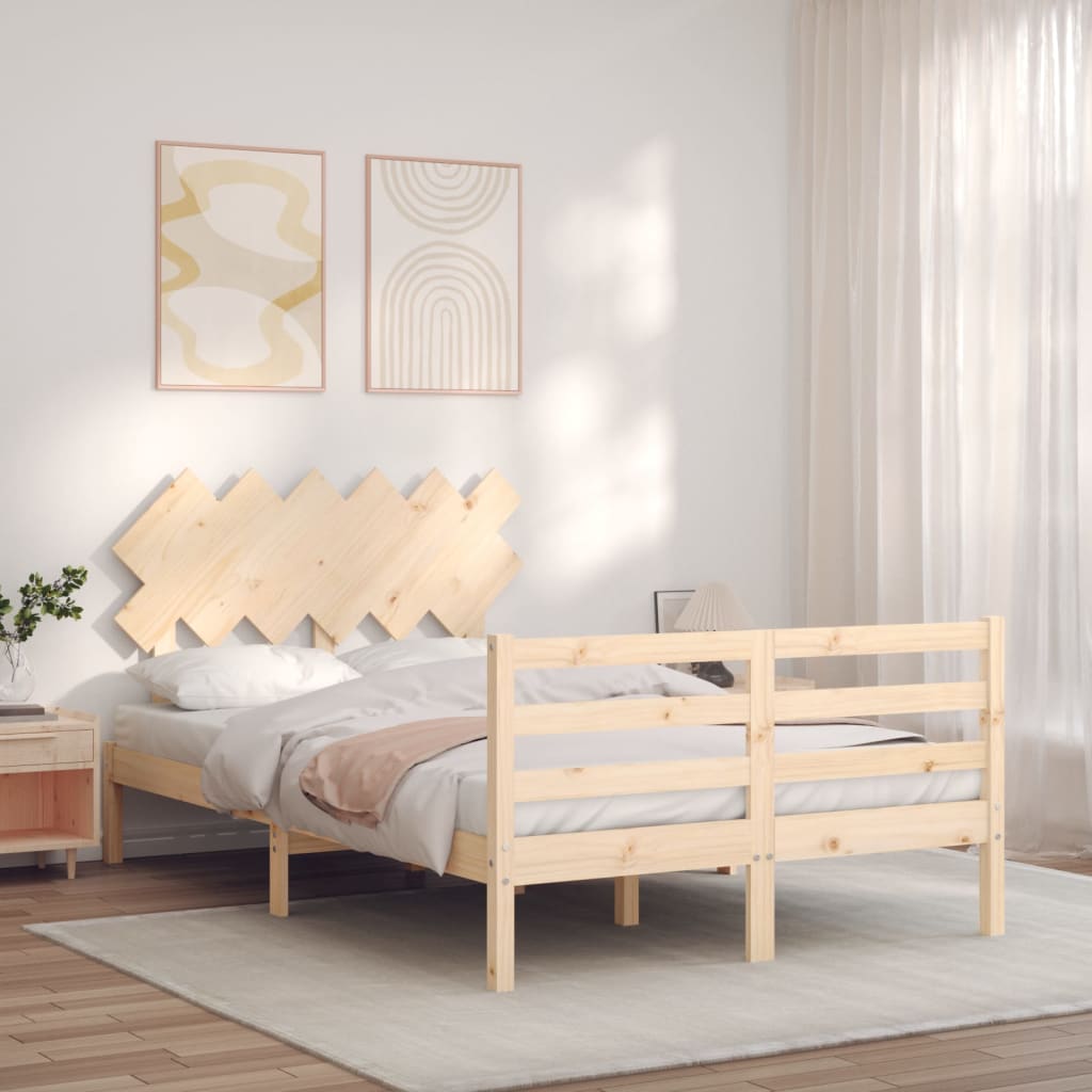 vidaXL Estructura de cama con cabecero madera maciza 120x200 cm