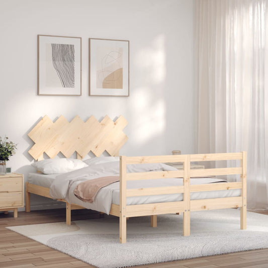 vidaXL Estructura de cama con cabecero madera maciza 120x200 cm