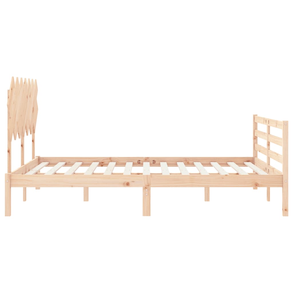 vidaXL Estructura de cama con cabecero madera maciza 140x200 cm