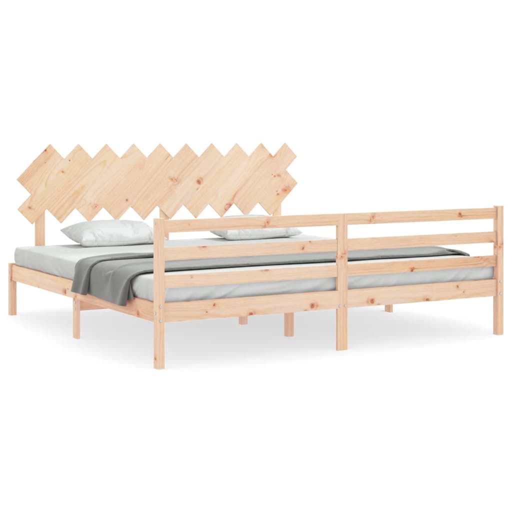 vidaXL Estructura de cama con cabecero madera maciza 200x200 cm