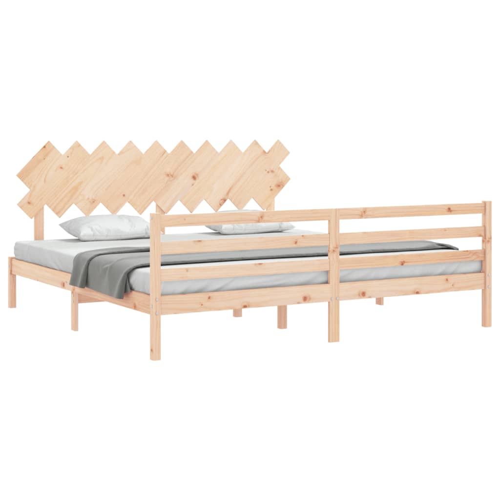 vidaXL Estructura de cama con cabecero madera maciza 200x200 cm