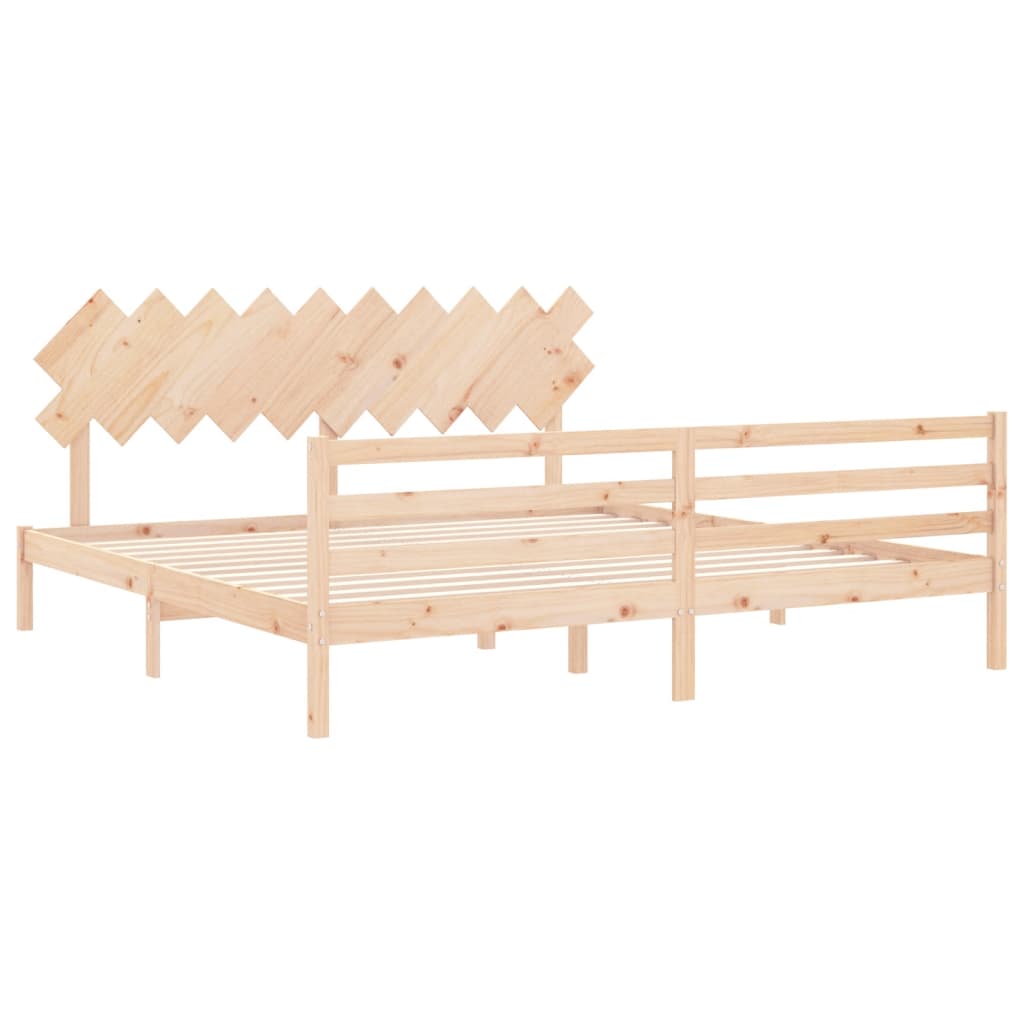 vidaXL Estructura de cama con cabecero madera maciza 200x200 cm