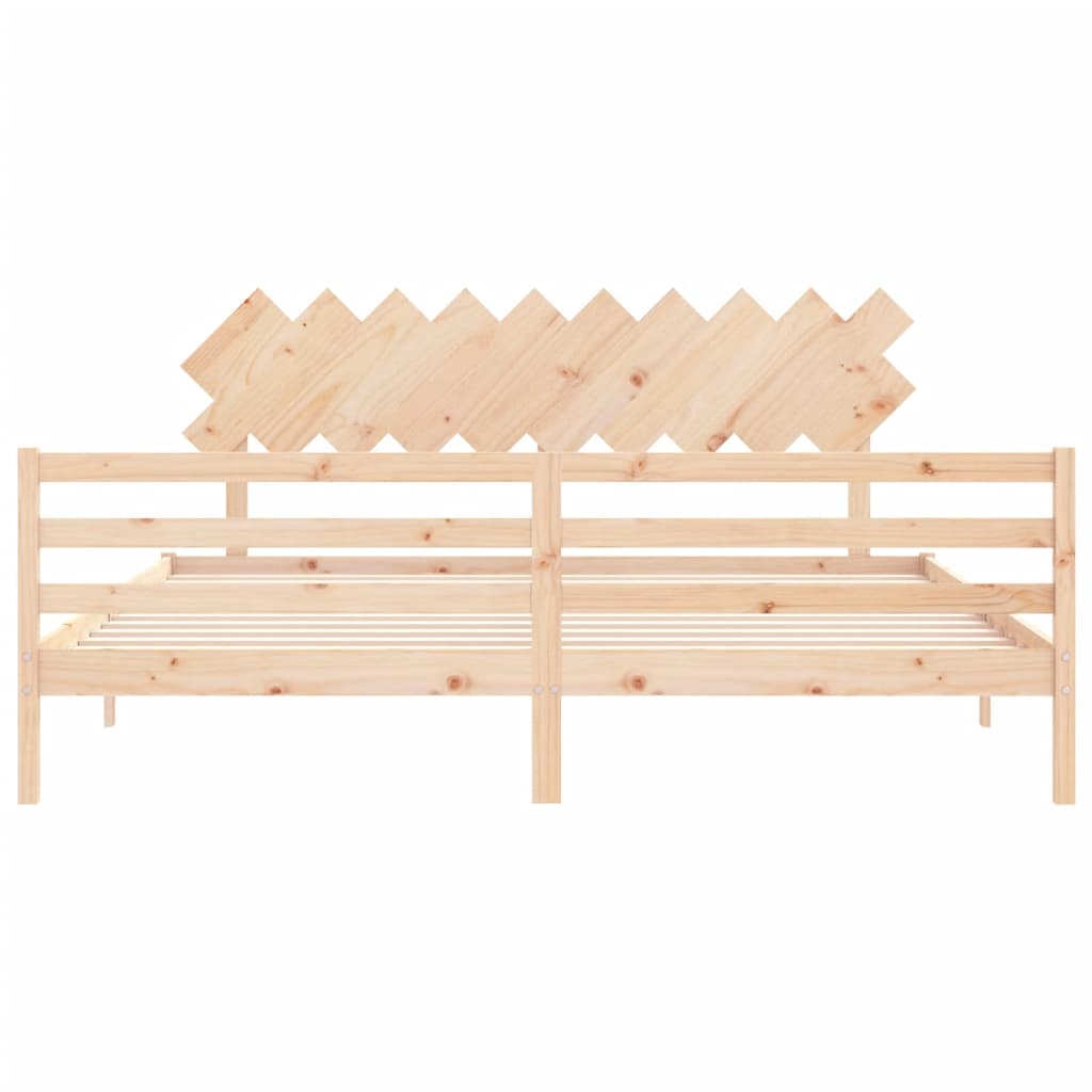 vidaXL Estructura de cama con cabecero madera maciza 200x200 cm