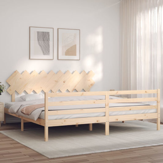 vidaXL Estructura de cama con cabecero madera maciza 200x200 cm