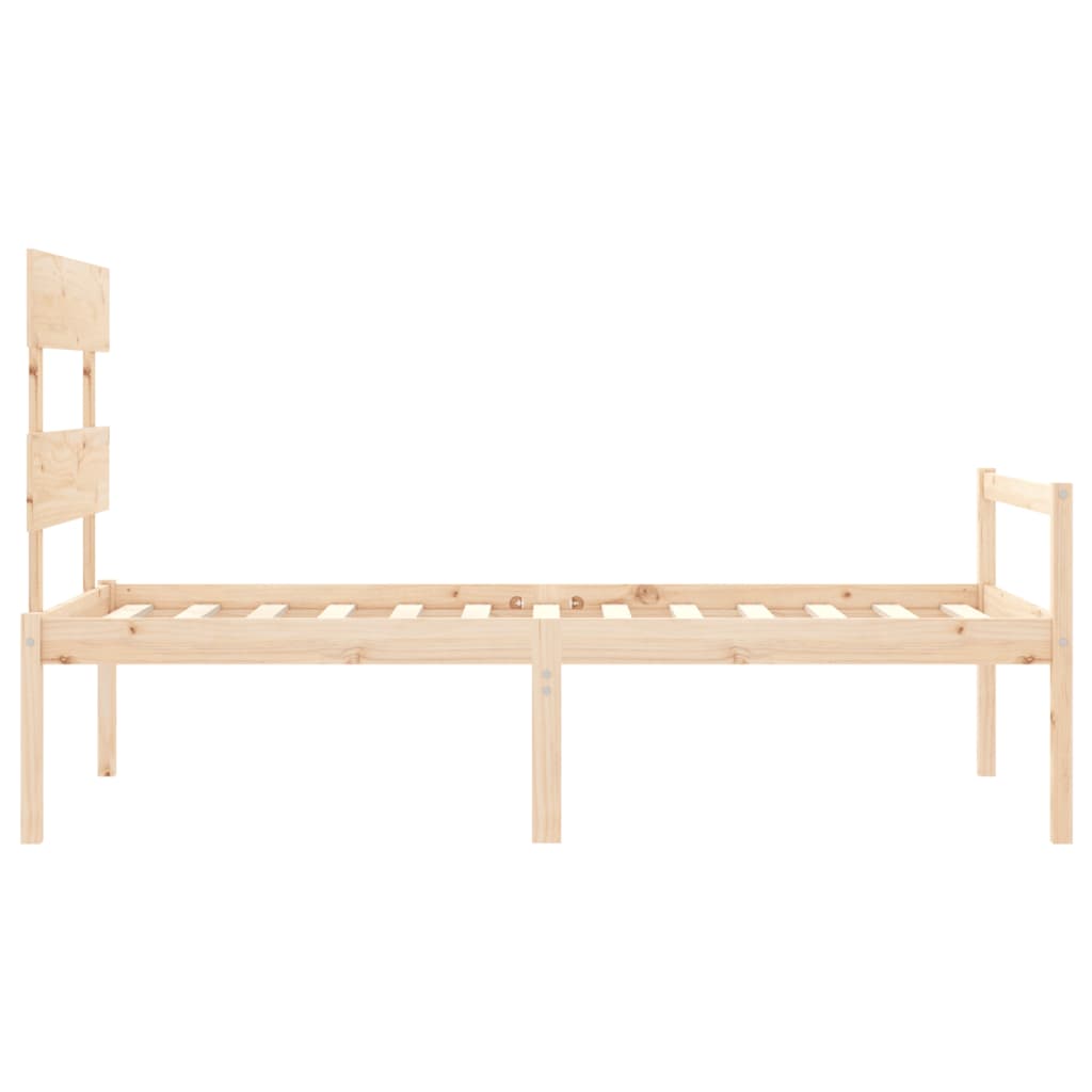 vidaXL Cama para personas mayores con cabecero madera maciza