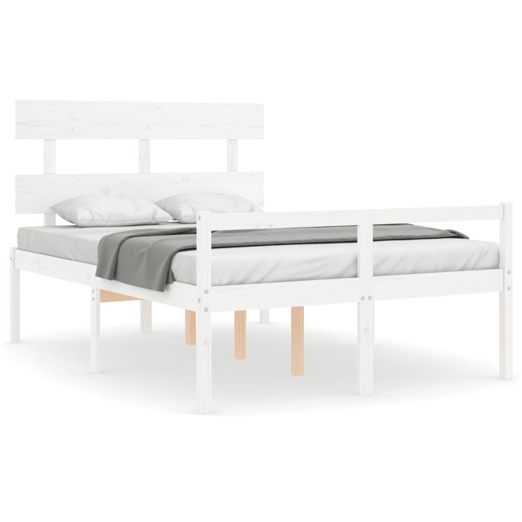 vidaXL Cama para personas mayores con cabecero madera maciza 140x190cm