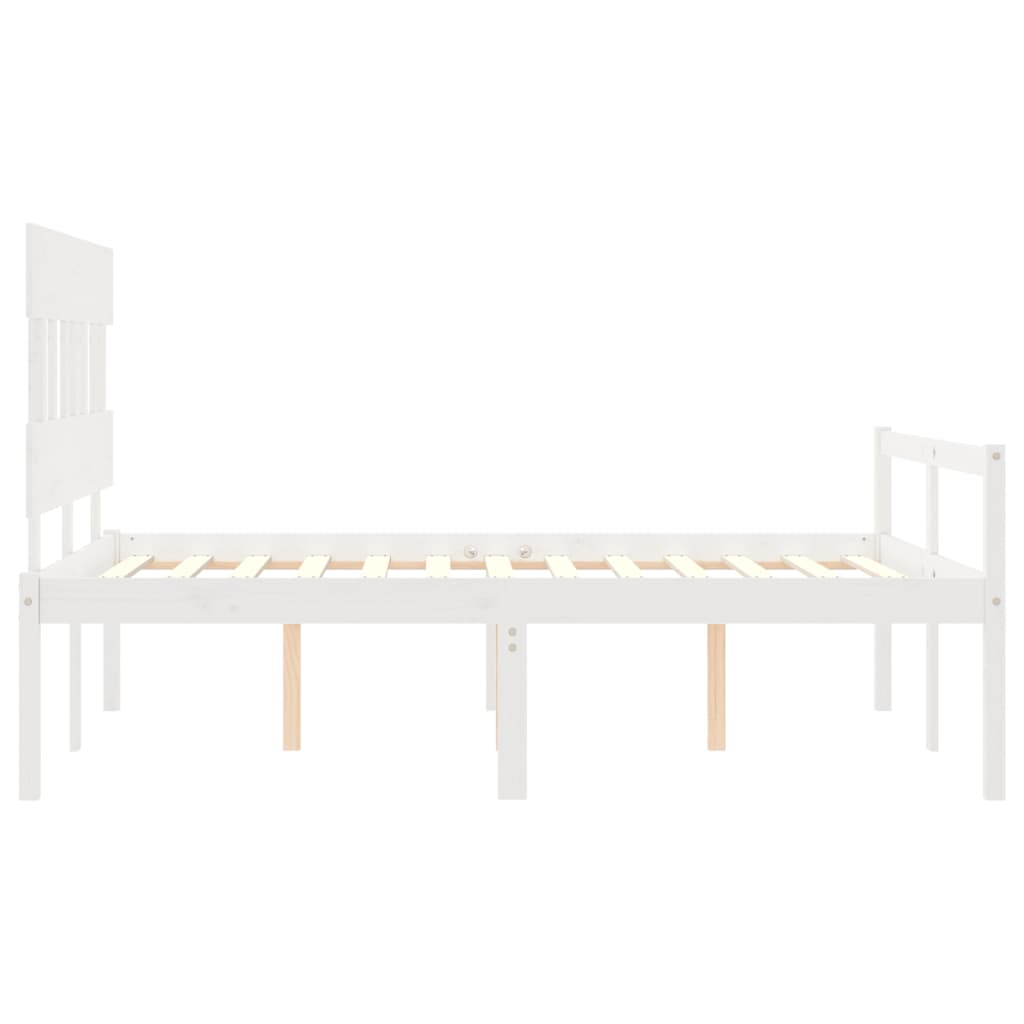 vidaXL Cama para personas mayores con cabecero madera maciza 140x190cm