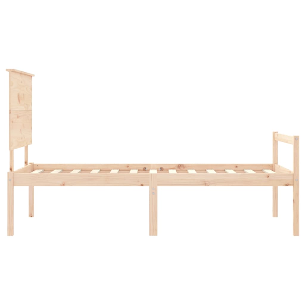 vidaXL Cama para personas mayores con cabecero madera maciza