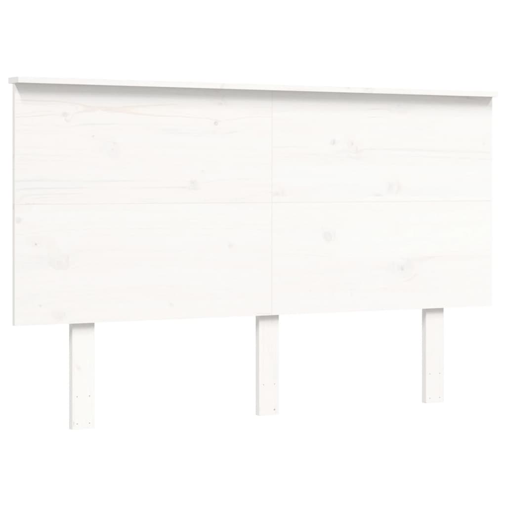 vidaXL Cama personas mayores cabecero madera maciza blanco 140x200 cm