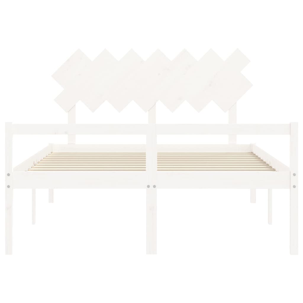 vidaXL Cama para personas mayores con cabecero madera maciza 140x190cm