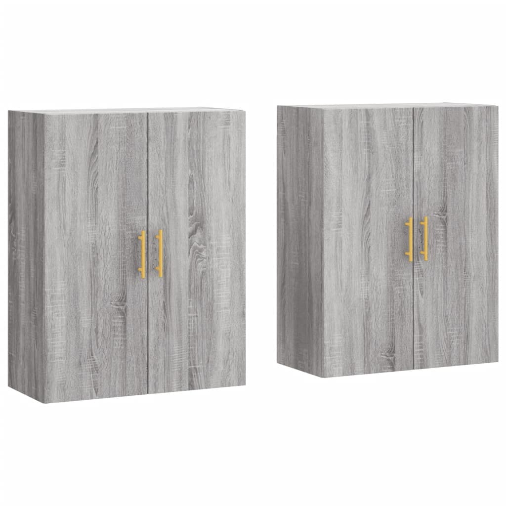 vidaXL Armarios de pared 2 unidades gris Sonoma 69,5x34x90 cm