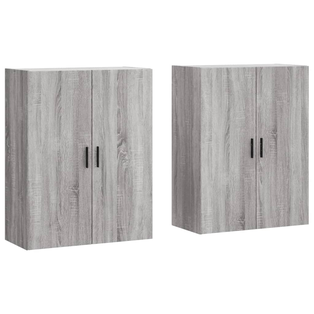 vidaXL Armarios de pared 2 unidades gris Sonoma 69,5x34x90 cm