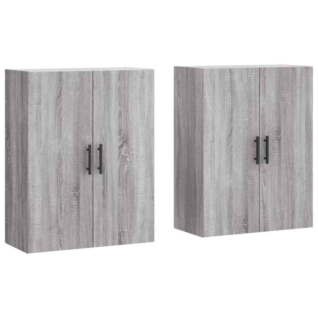 vidaXL Armarios de pared 2 unidades gris Sonoma 69,5x34x90 cm