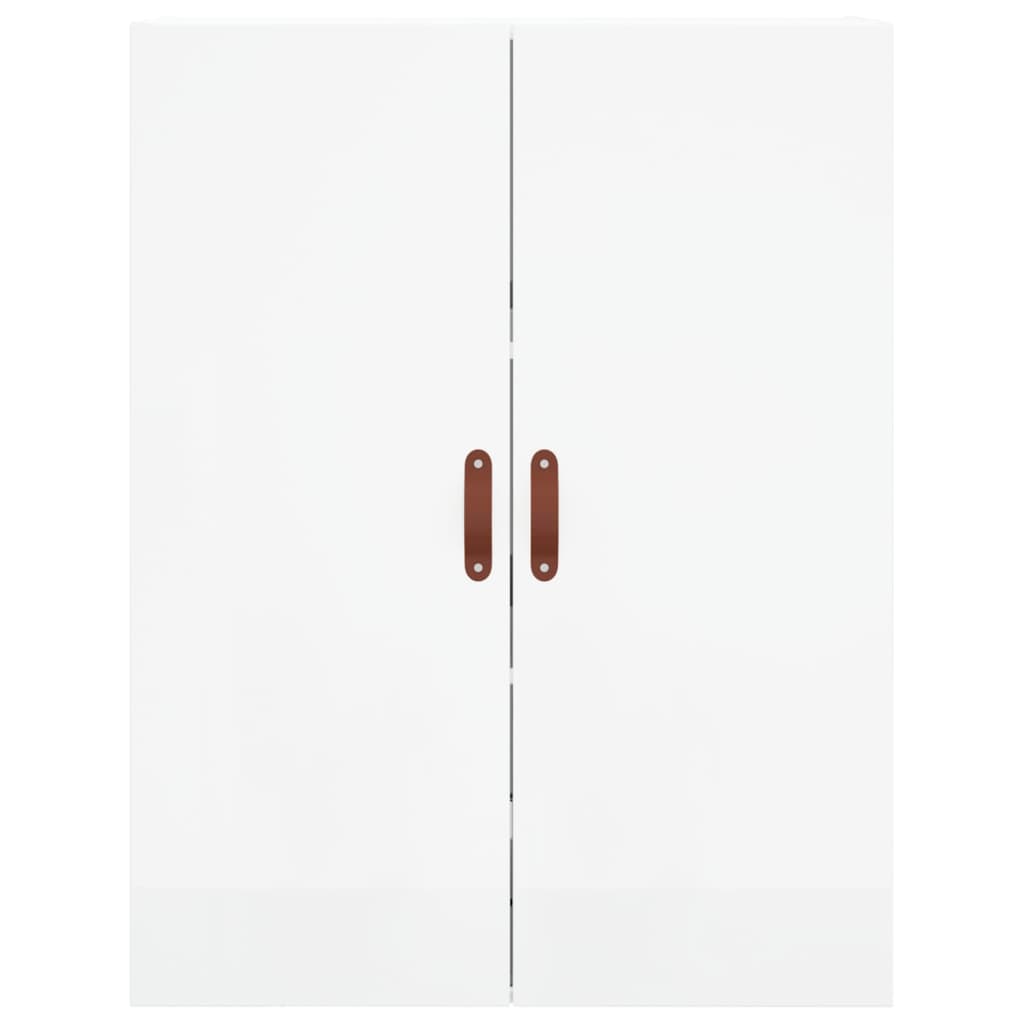 vidaXL Aparador alto madera contrachapada blanco brillo 69,5x34x180 cm