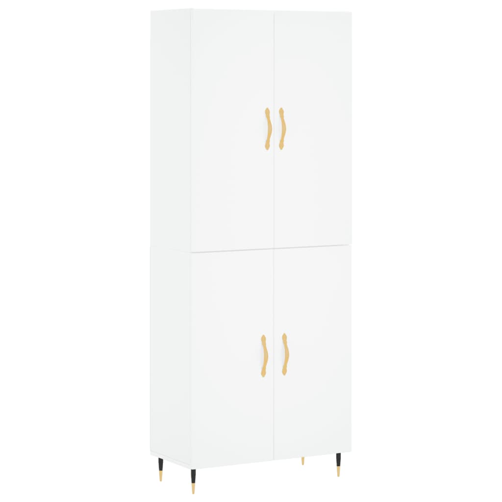 vidaXL Aparador alto madera contrachapada blanco 69,5x34x180 cm