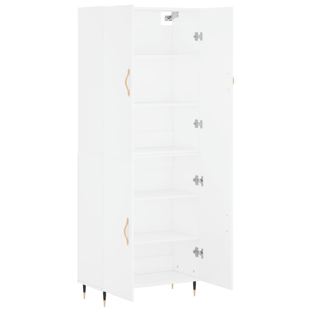 vidaXL Aparador alto madera contrachapada blanco 69,5x34x180 cm