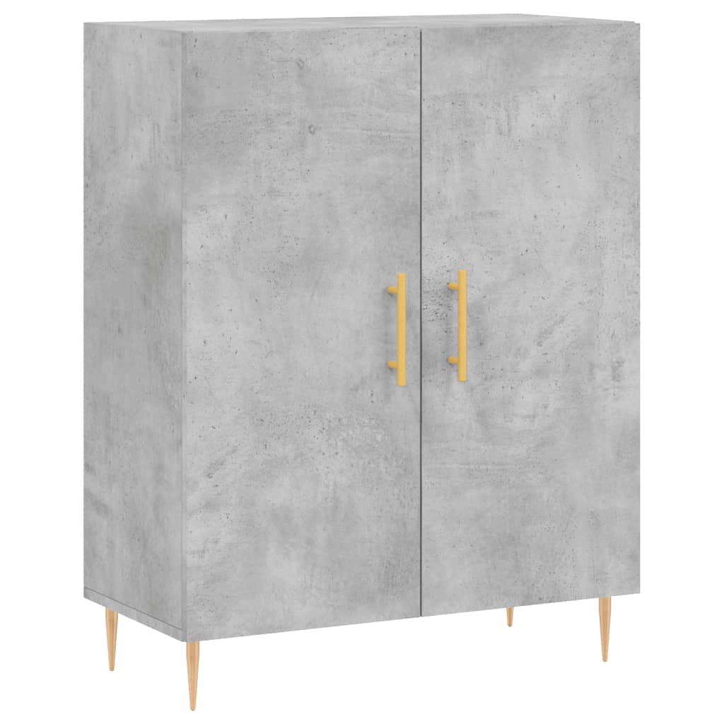 vidaXL Aparador alto madera contrachapada gris hormigón 69,5x34x180 cm