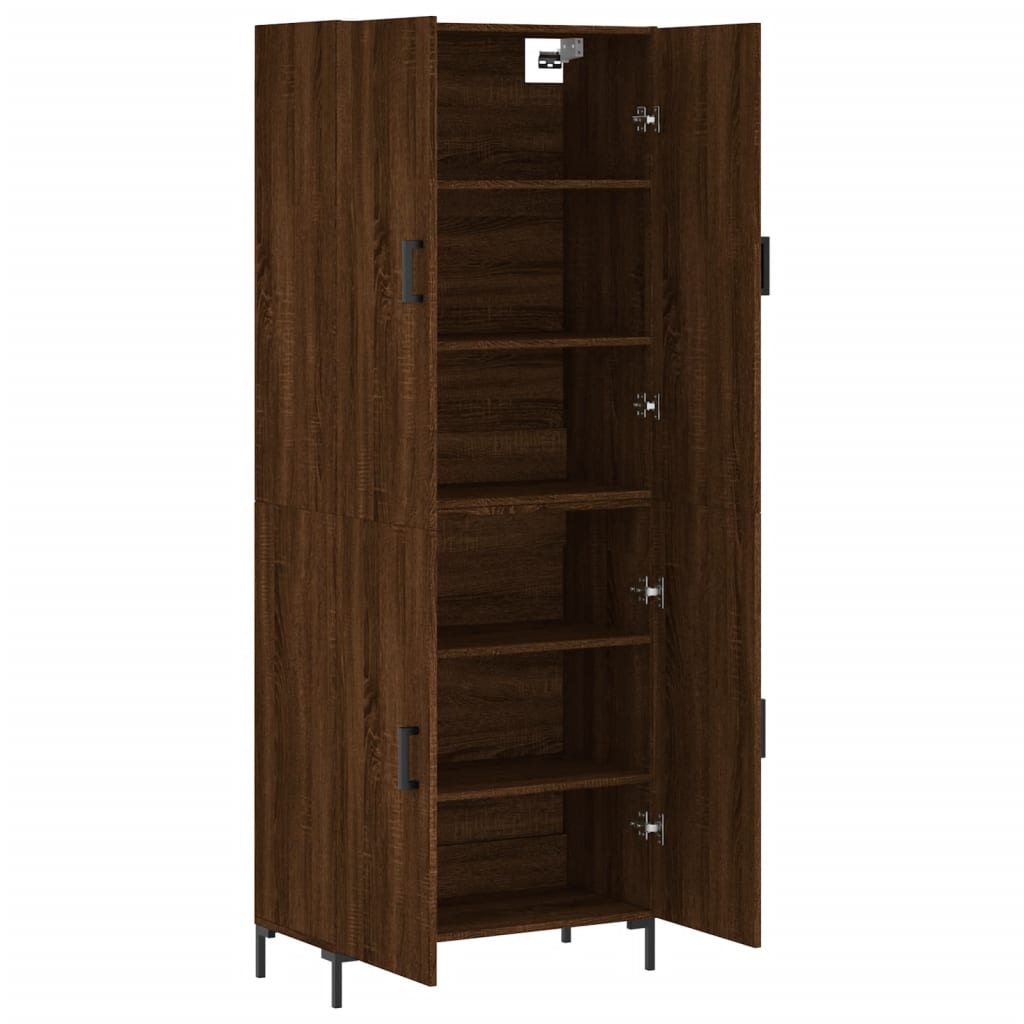 vidaXL Aparador alto madera contrachapada marrón roble 69,5x34x180 cm