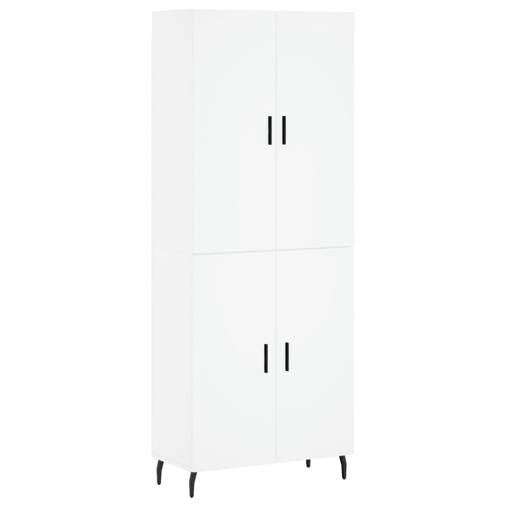 vidaXL Aparador alto madera contrachapada blanco 69,5x34x180 cm