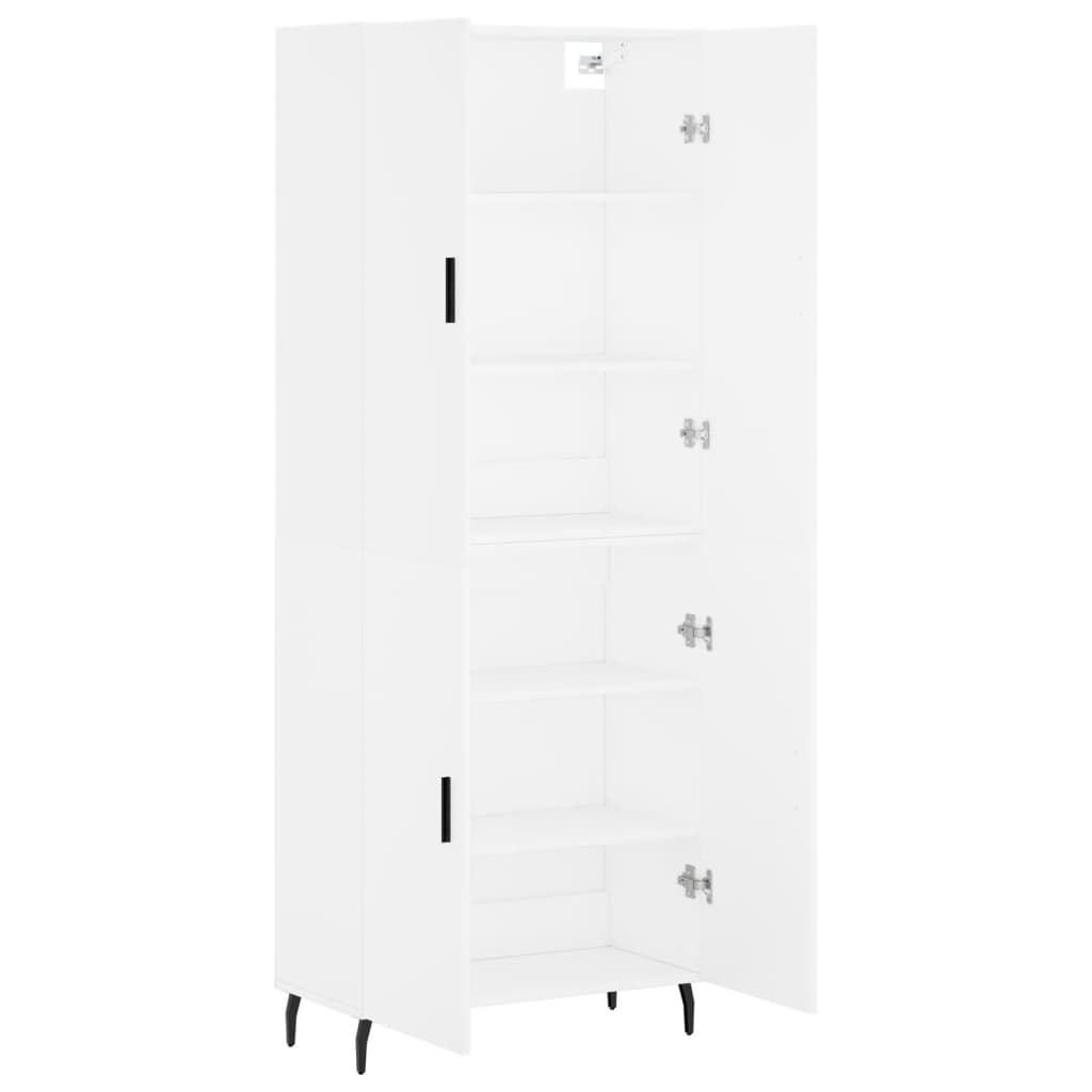 vidaXL Aparador alto madera contrachapada blanco 69,5x34x180 cm