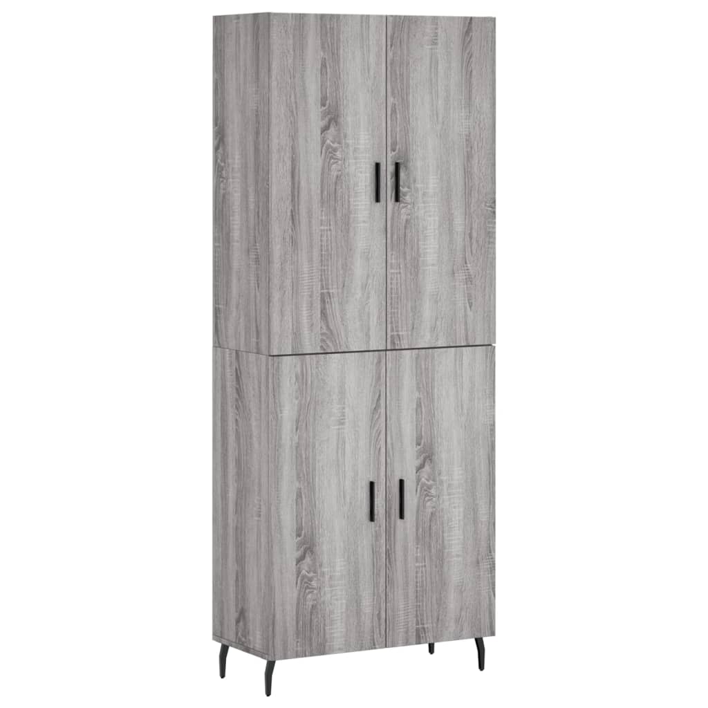 vidaXL Aparador alto madera contrachapada gris sonoma 69,5x34x180 cm