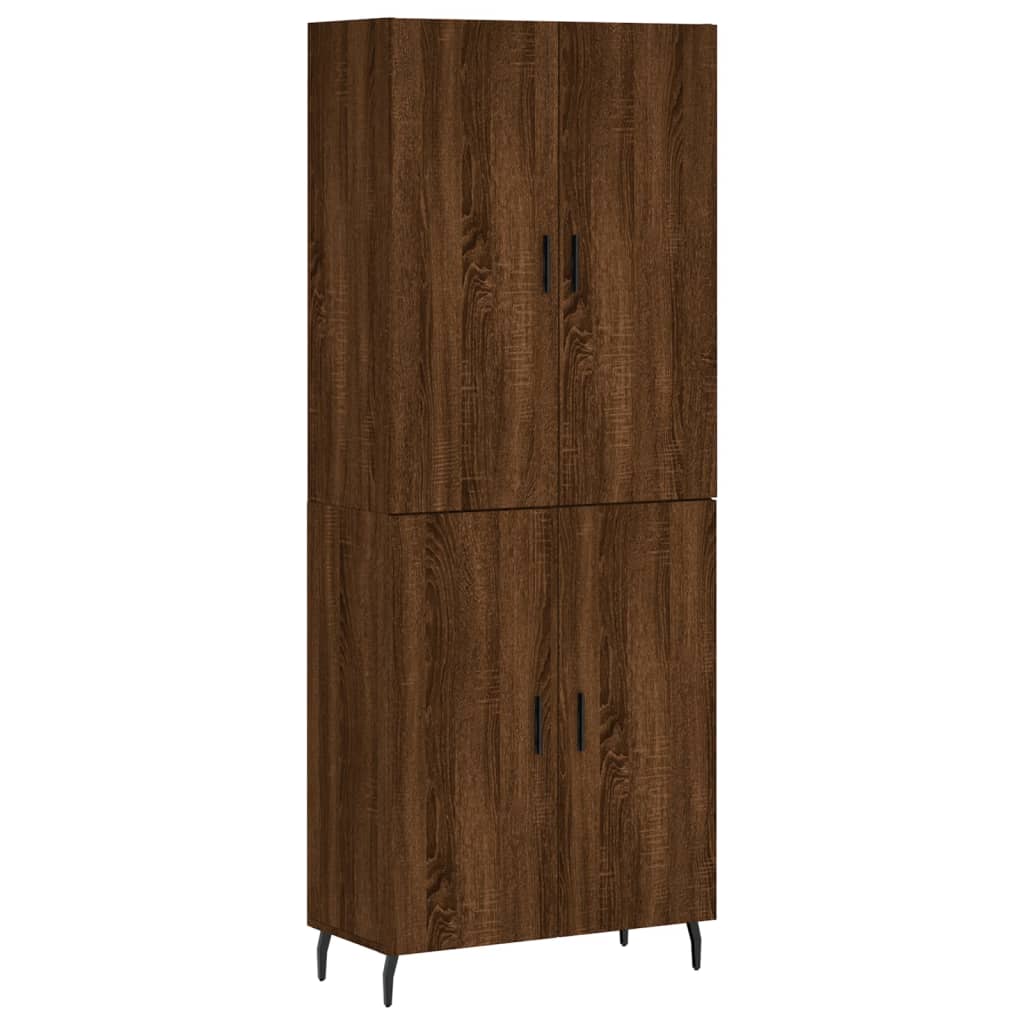 vidaXL Aparador alto madera contrachapada marrón roble 69,5x34x180 cm