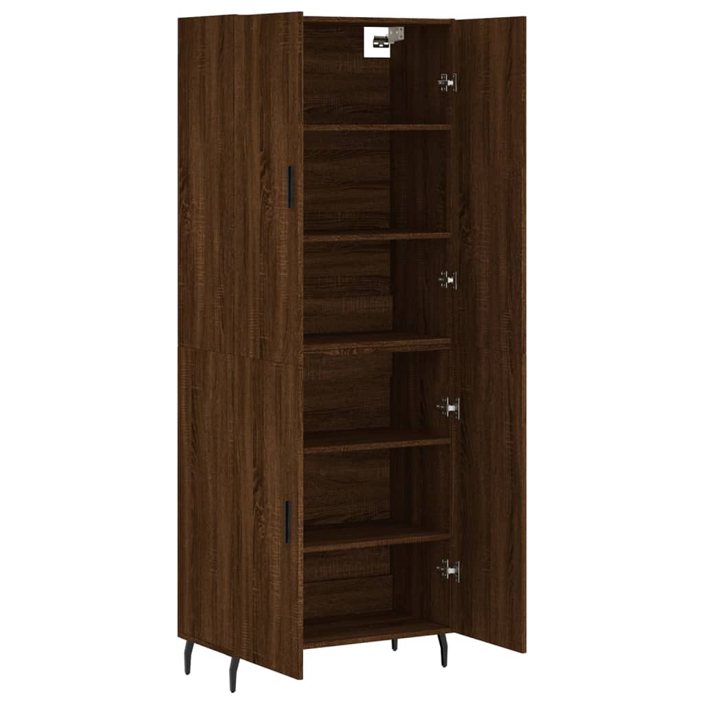 vidaXL Aparador alto madera contrachapada marrón roble 69,5x34x180 cm