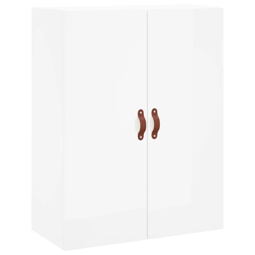 vidaXL Aparador alto madera contrachapada blanco brillo 69,5x34x180 cm