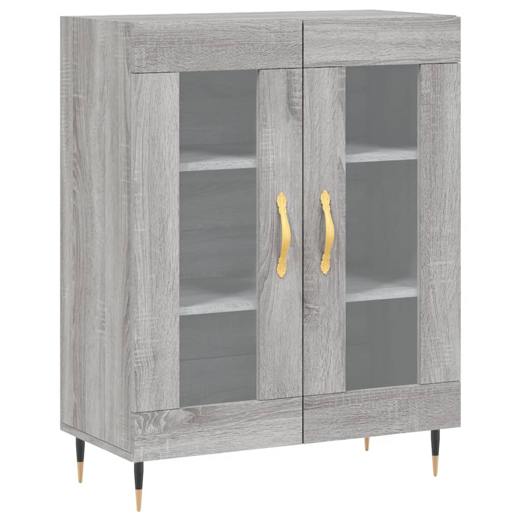 vidaXL Aparador alto madera contrachapada gris sonoma 69,5x34x180 cm