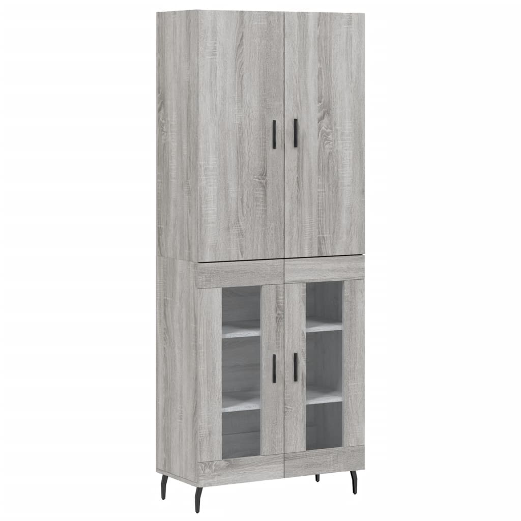 vidaXL Aparador alto madera contrachapada gris sonoma 69,5x34x180 cm