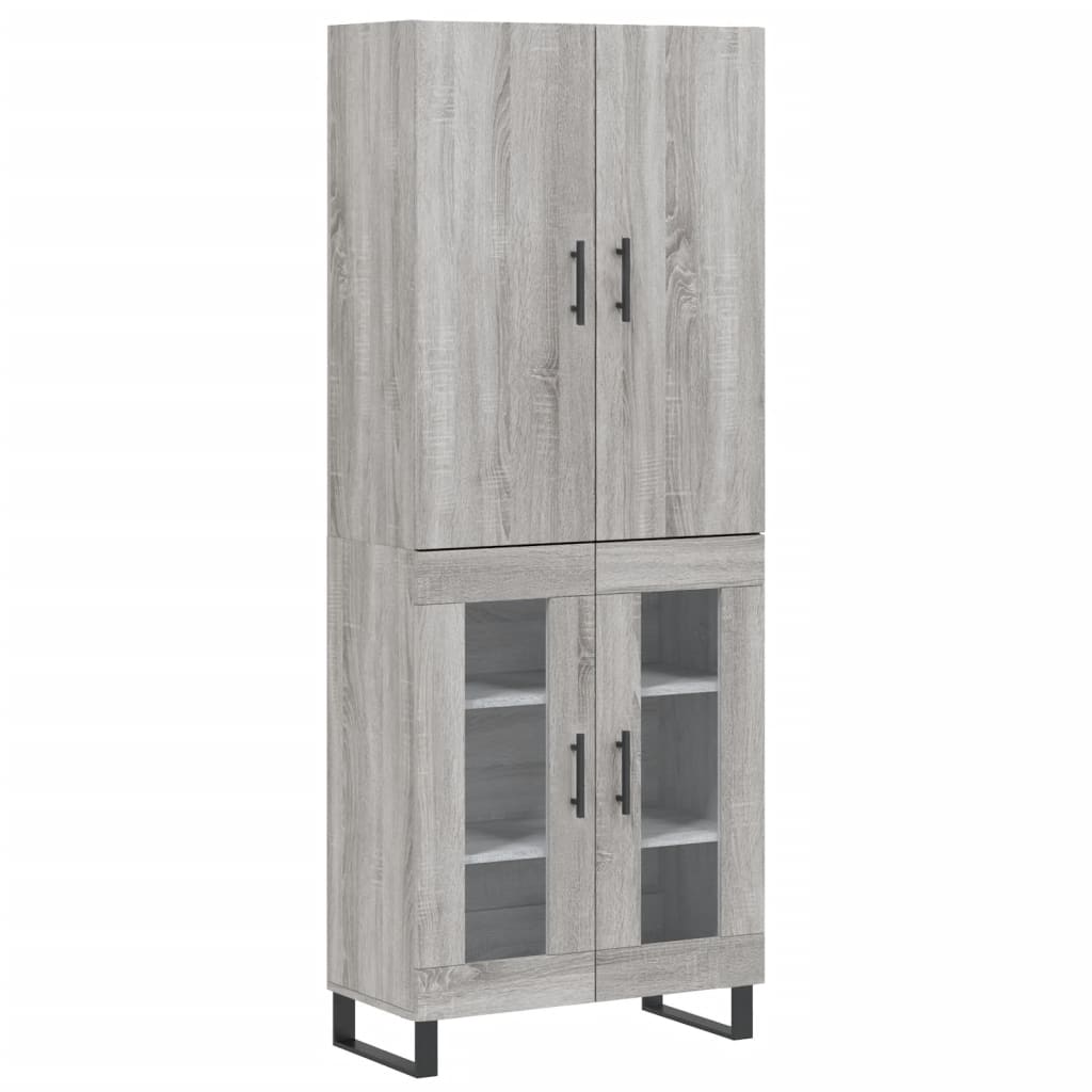 vidaXL Aparador alto madera contrachapada gris sonoma 69,5x34x180 cm