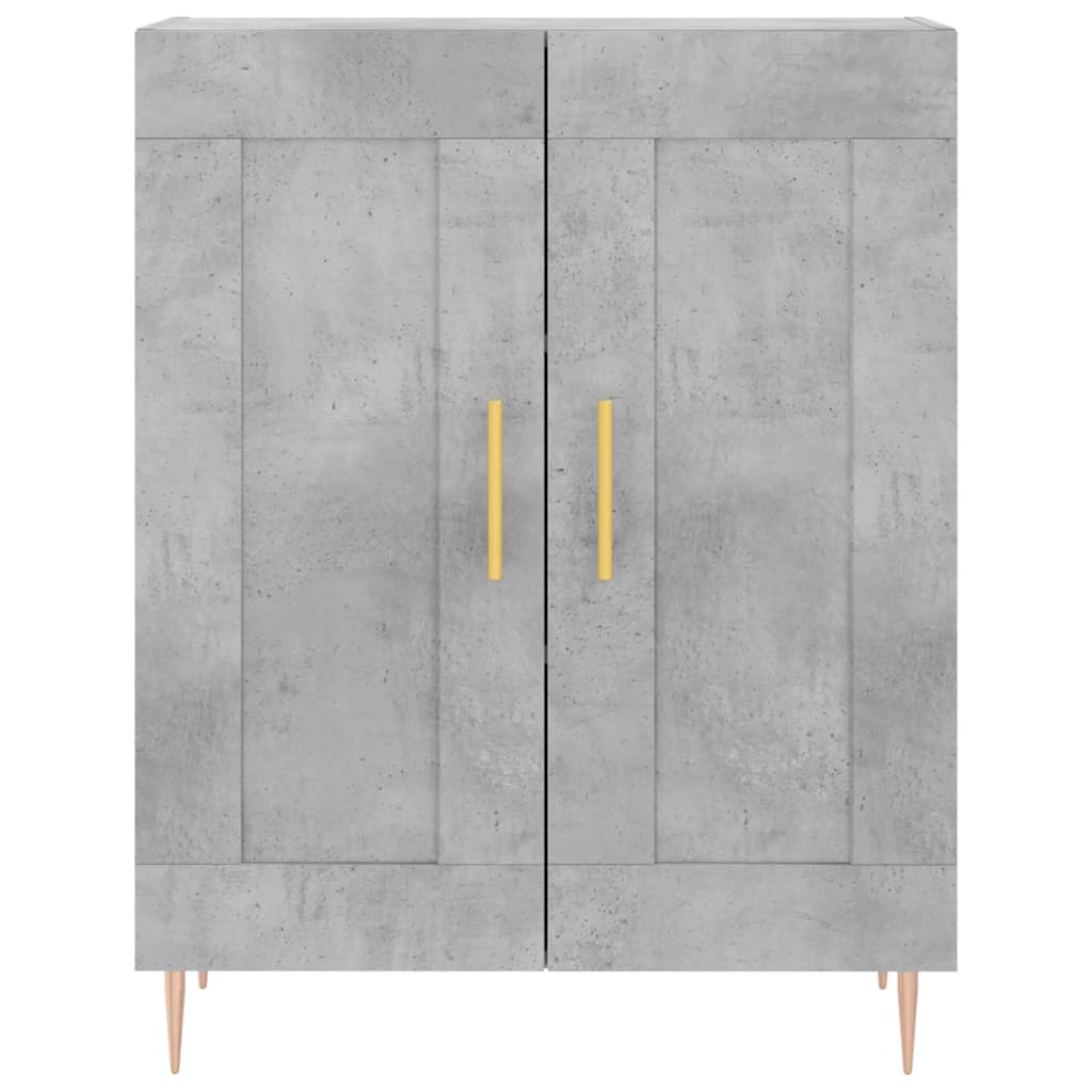 vidaXL Aparador alto madera contrachapada gris hormigón 69,5x34x180 cm