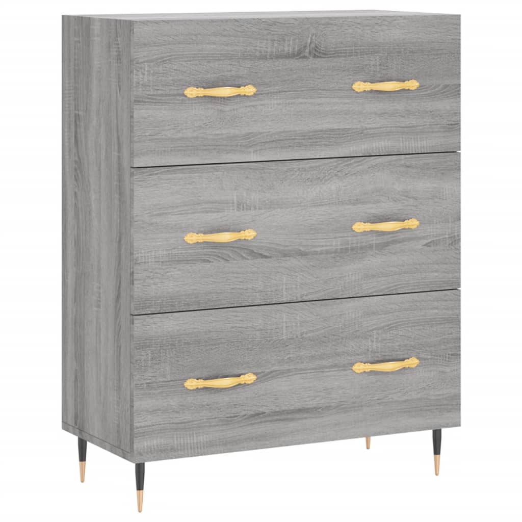 vidaXL Aparador alto madera contrachapada gris sonoma 69,5x34x180 cm