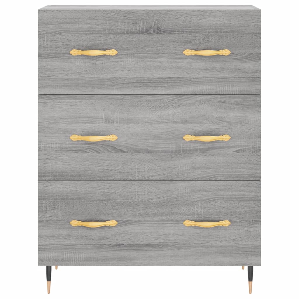 vidaXL Aparador alto madera contrachapada gris sonoma 69,5x34x180 cm