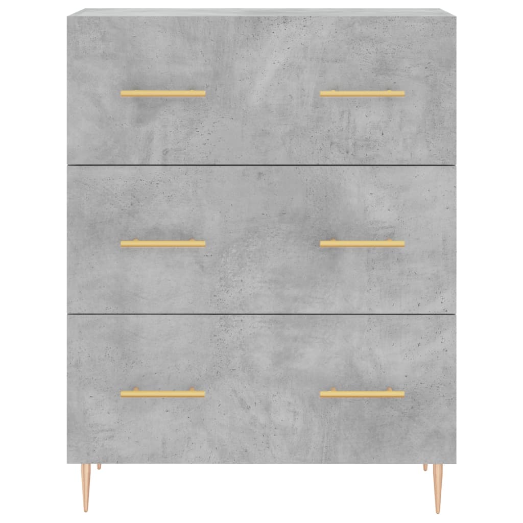 vidaXL Aparador alto madera contrachapada gris hormigón 69,5x34x180 cm