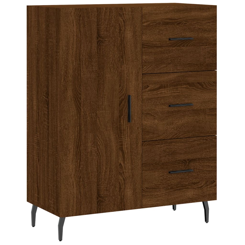 vidaXL Aparador alto madera contrachapada marrón roble 69,5x34x180 cm